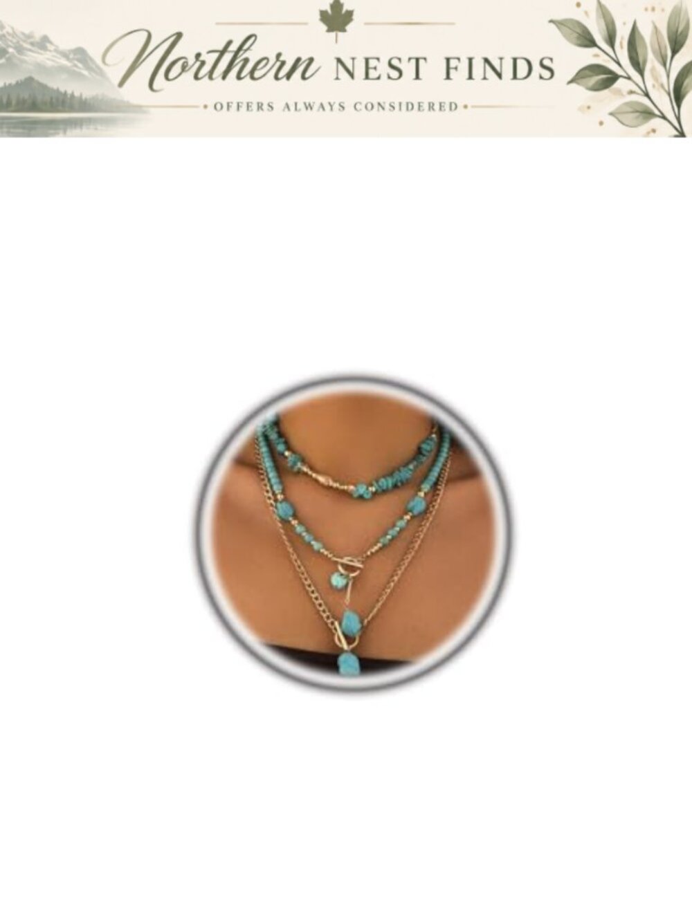 Chunky Layered Beaded Choker Necklace with Teardrop Pendant